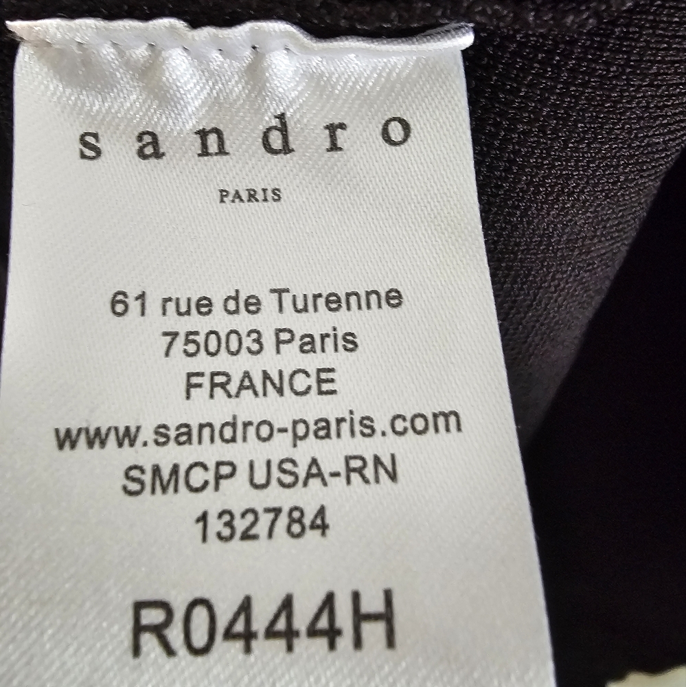 Sandro Redlake Stripe Dress Size S Gold Embellish Coastal Nautical Chic Parisian - Picture 9 of 10